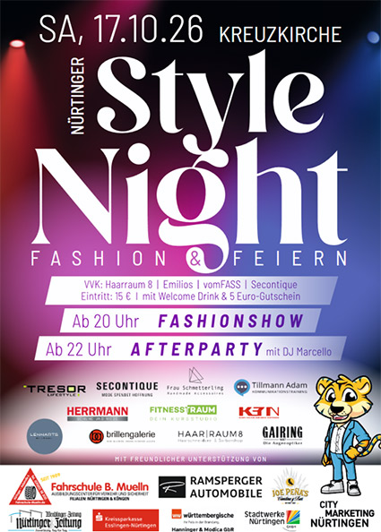 Nürtinger Style Night 2026 Fashion & Feiern in der Kreuzkirche